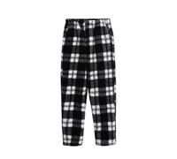 Pigiama da donna, lungo, in flanella, a quadri, per il tempo libero, con coulisse, elasticizzati, comodi, morbidi pantaloni da yoga, O viola scuro, XL