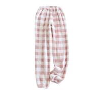 Pigiama da donna, lungo, in flanella, con motivo a quadri, caldi, per la casa, per il sonno, in tessuto elastico, per il tempo libero, per la casa, per l'autunno e l'inverno, spessi pantaloni termici