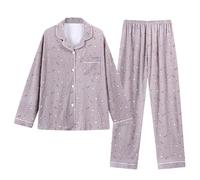 Pigiama da donna nel Regno Unito, set da 2 pezzi con pullover casual e pantaloni a gamba larga, set di biancheria da letto in peluche spesso, set da salotto morbido, pigiama comodo per autunno inverno