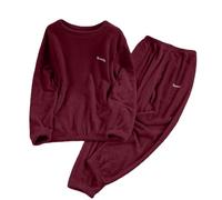 Pigiama da donna nel Regno Unito, set di abbigliamento da casa, a maniche lunghe, con bottoni, 2 pezzi, biancheria da notte con tasche, pigiama invernale comodo, set di peluche spesso, abbigliamento