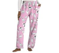 Pigiama da donna, pantaloni lunghi in flanella, pantaloni da notte, morbidi Kawaii, pigiami, anime comodi, invernali, per il sonno, pantaloni da jogging in tinta unita, per il tempo libero, Colore