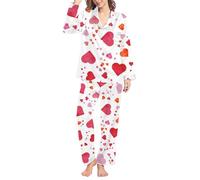 Pigiama da donna Set da donna 2 pezzi biancheria intima da donna inverno primavera casa tempo libero arco amore sciolto imitazione colore Ding pigiama pantaloni Sleepy Set lingerie accogliente Pjs