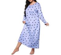 Pigiama da donna Set di pigiama in cotone a maniche lunghe camicie da notte a maniche lunghe per le donne Uk Nighties Plus Size Long Summer Nighties Abiti da notte da donna anziana Abiti da salotto Uk