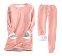 Pigiama da donna Set in pile Plus Size Set Pigiama da donna Abbigliamento per la casa Set per le donne Pigiama da notte a maniche lunghe Tuta da salotto da donna Tuta da salotto Uk Loungewear Pigiama