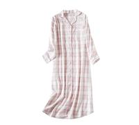Pigiama da donna Set per la casa per le donne camicie da notte in cotone asciugamani accappatoi da notte pigiama da donna pigiama a maniche lunghe da donna loungewear tuta pigiama, bianco, M