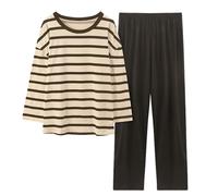 Pigiama da donna Set per la casa per le donne Pjs Set a maniche lunghe Loungewear Set Homewear Pigiama da donna Loungewear Uk Track Suit Pjs Ladies Housecoats Pigiama Sleepwear Pigiama Pigiama, Nero