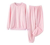 Pigiama da donna soffice in pile pigiama invernale caldo due pezzi inverno caldo pigiama abbigliamento per la casa top a maniche lunghe e pantaloni lunghi da donna carino morbido costume comodo
