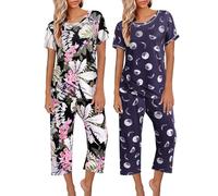 Pigiama da donna, stile sottile, per la primavera e l'autunno, pigiama da donna, in raso, a righe di seta, caldo, soffice, pigiameria, da donna, 2 pezzi, lungo, pigiameria lunga, Blu marino, XL