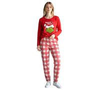 Pigiama da donna The Grinch, perfettamente Grinchy, set pigiama a maniche lunghe con pantaloni, rosso