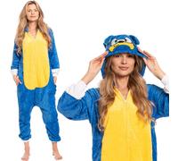 Pigiama da Donna Tuta Intera Kigurumi Costume Sonic Blu 165-175 L