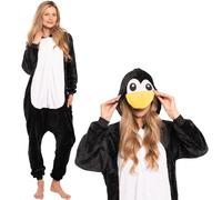 Pigiama da donna Tuta Kigurumi Onesie Costume Pinguino Nero 155-165 M
