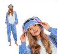 Pigiama da donna Tuta Kigurumi Onesie Costume Stich Blu 155-165 M