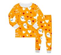 Pigiama da Notte di Halloween in 2 Pezzi Divertente Stampa Fantasma Costume personalità Camicia Scheletro Abbigliamento per la casa dei Cartoni Animati Relax Quotidiano