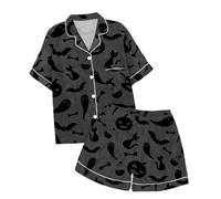Pigiama da Notte di Halloween in 2 Pezzi Set Biancheria per Bambini Abiti Casual Adolescenti Abbigliamento la casa Stampa dei Cartoni Animati Relax Quotidiano