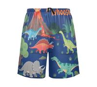 Pigiama da uomo con dinosauri colorati a forma di cartone animato, comodi, leggeri, per regali di Natale, Dinosauri colorati del fumetto, XL