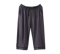 Pigiama da uomo corto in cotone, pantaloni da notte corti da uomo, con tasche su entrambi i lati, morbido e confortevole, camicia da notte tinta unita, vestibilità normale, biancheria da notte con
