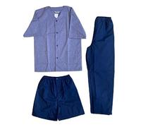 Pigiama da Uomo Manica Corta Tre Pezzi in Cotone Avio Blu Art. WO912/T