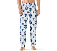Pigiama da uomo morbido con simbolo israeliano, bandiera ebraica, pantaloni essenziali casual