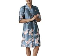 Pigiama da uomo, pigiameria, pigiama, vestaglia da uomo, lunghezza media, vestaglia in seta stampata, vestaglia per testimoni, pigiama, grigio., 3XL