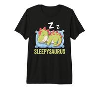 Pigiama di Dinosauro Sleepysaurus Che Dorme Maglietta Premium
