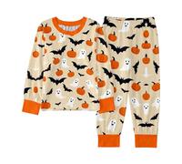 Pigiama di Halloween per Bambini da Notte con Stampa Che Si Illumina al Buio Set Invernale Casa in Due Pezzi Abbigliamento La Pigiameria 2 Vestiti Abiti 4-14 Anni