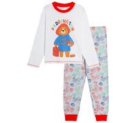 Pigiama di lusso Paddington Orso per bambini, a manica lunga e con pantaloni lunghi, unisex, set regalo, rosso e bianco , 2-3 Years