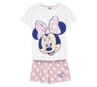 Pigiama di Minnie Mouse per bambini - Colore bianco e rosa - Taglia 6 anni - Pigiama corto in 100% cotone 145 g/m² - Stampa di Minnie Mouse - Prodotto originale disegnato in Spagna