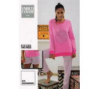 Pigiama Donna 3 pezzi. Pantalone corto + Lungo. ENRICO COVERI. Cotone. EDC8696N1