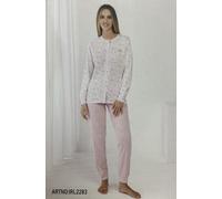 PIGIAMA DONNA APERTO IN COTONE IRGE LUNGO CON POLSINI FLOREALE PIGIAMA GIACCA