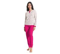 pigiama donna bottoni NOTTINGHAM manica lunga estiva 100% COTONE 8 colori