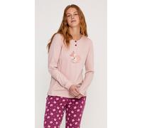 Pigiama Donna Caldo Cotone Fox Rosa Bordò tg. XS - S - M - L - XL Noidinotte