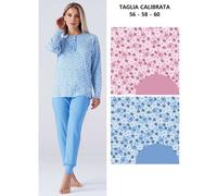Pigiama donna calibrato in jersey di cotone caldo Karelpiu' KY7018