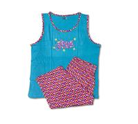 PIGIAMA DONNA CALIBRATO TAGLIE MAXI PINOCCHIETTO E CANOTTA 100% COTONE ESTIVO