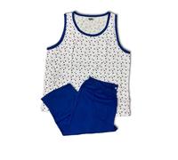 PIGIAMA DONNA CALIBRATO TAGLIE MAXI PINOCCHIETTO E CANOTTA 100% COTONE ESTIVO