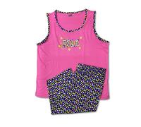 PIGIAMA DONNA CALIBRATO TAGLIE MAXI PINOCCHIETTO E CANOTTA 100% COTONE ESTIVO