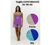 PIGIAMA DONNA CALIBRATO TAGLIE MAXI SPALLA STRETTA CANOTTA IN COTONE ESTIVO