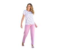 Pigiama donna classico aperto bottoni tasca cotone Mezza manica pantalone lungo