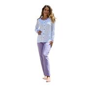 Pigiama donna classico cotone Manica lunga Giacca aperta con tasca