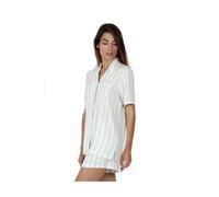 PIGIAMA Donna corto aperto avanti Admas in viscosa righe verde acqua 54194