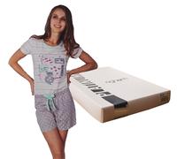 Pigiama donna corto estivo 100% Cotone Mezza Manica + Pantalone Corto OGHAM 8505