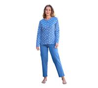Pigiama donna cotone aperto con bottoni e tasca Manica lunga pantalone lungo