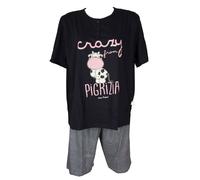 Pigiama donna cotone manica corta collo serafino calibrato taglie forti CRAZY FA