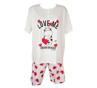 Pigiama donna cotone manica corta collo serafino calibrato taglie forti CRAZY FA