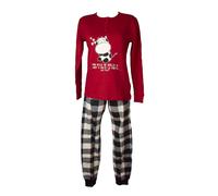 Pigiama donna CRAZY FARM cotone interlock invernale manica lunga collo serafino
