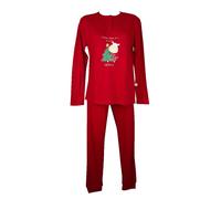 Pigiama donna CRAZY FARM cotone invernale interlock manica lunga collo serafino