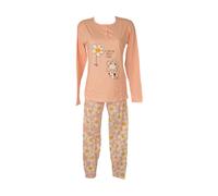 Pigiama donna CRAZY FARM cotone leggero manica lunga collo serafino pantalone co