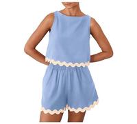 Pigiama Donna Estivo con Canotta e Pantaloncini, Set 2 Pezzi Confortevole e Morbido