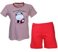 Pigiama Donna Estivo Crazy Farm Manica Corta puro Cotone 15708