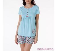 Pigiama donna estivo Lovable L0CPU 100% cotone turchese angurie