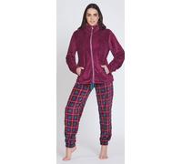 PIGIAMA DONNA IN PILE CORAL INVERNALE TUTONE PIGIAMONE ZIP MORBIDO PESANTE